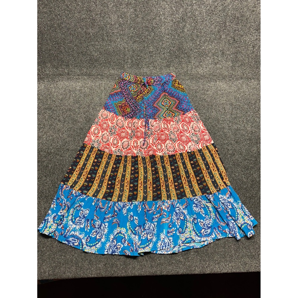 y2k Tiered Maxi Skirt Boho Hippie Indie Eclectic Maximalist Artsy Festival Flowy